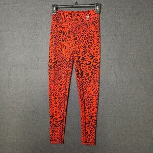 CLS Sportswear Medium Red Leopard Leggings athleisure yoga workout gym